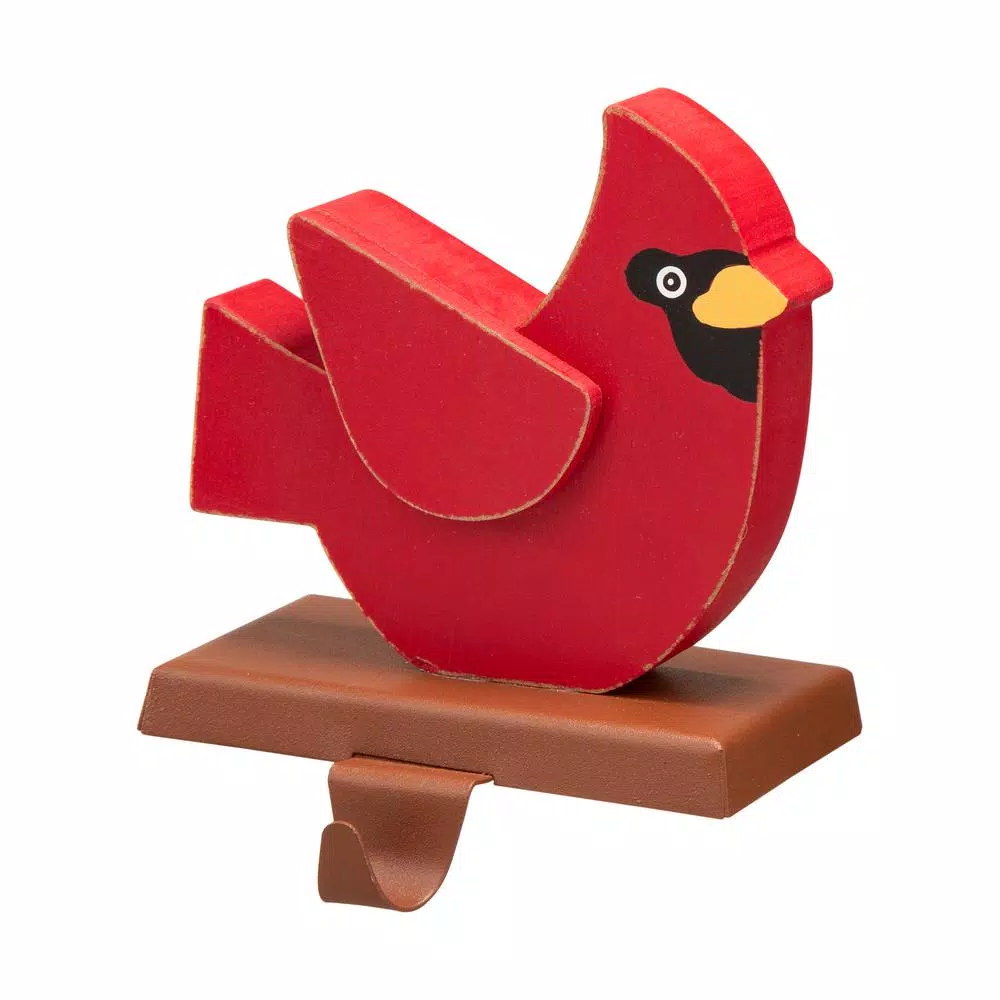 Indoor Christmas Decorations Glitzhome 6.3 In. L Wooden/Metal Cardinal Stocking Holder 4 Indoor Christmas Decorations Glitzhome 6.3 In. L Wooden/Metal Cardinal Stocking Holder - Image 2
