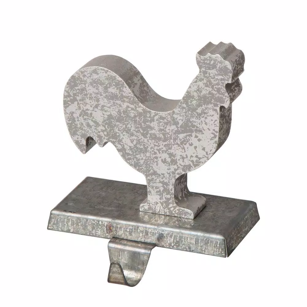 Indoor Christmas Decorations Glitzhome 6.1 In. L Galvanized Metal Cock Stocking Holder 5 Indoor Christmas Decorations Glitzhome 6.1 In. L Galvanized Metal Cock Stocking Holder - Image 3