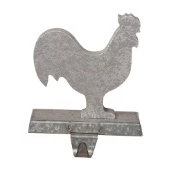 Indoor Christmas Decorations Glitzhome 6.1 In. L Galvanized Metal Cock Stocking Holder