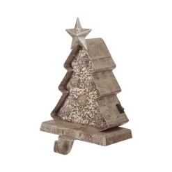 Indoor Christmas Decorations Glitzhome 7.50 In. H Marquee LED Wooden/Metal Christmas Tree Stocking Holder -Christmas Lights Sales glitzhome stocking holders gh1124202579 76 1000