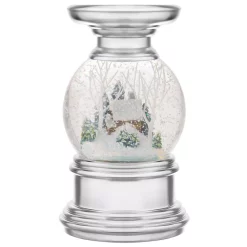 Indoor Christmas Decorations Haute Decor 7.5 In. Log Cabin Snowburst Animated Snow Globe Candleholder Log Cabin