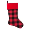 Indoor Christmas Decorations Haute Decor HangRight 18.7 In. Red And White Polyester Buffalo Check Stocking (2-Pack) -Christmas Lights Sales haute decor christmas stockings hr0205 64 1000