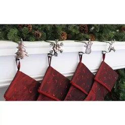 Indoor Christmas Decorations Haute Decor Oil-Rubbed Bronze MantleClip Stocking Holder With Assorted Holiday Icons (4-Pack) -Christmas Lights Sales haute decor stocking holders bta1411 c3 1000