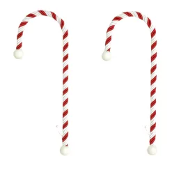 Indoor Christmas Decorations Haute Decor Candy Cane Stocking Holders (2-Pack)