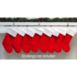Indoor Christmas Decorations Haute Decor MantleClip Stocking Silver Rod Stocking Holder (4-Pack) -Christmas Lights Sales haute decor stocking holders rb01304 31 1000