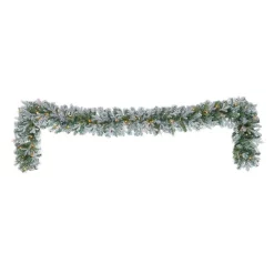 Christmas Greenery Home Accents Holiday 9 Ft Starry Light Battery Operated Flocked Frasier Fir LED Pre-Lit Garland With Timer -Christmas Lights Sales home accents holiday christmas garland 2560130hd 1 1d 1000