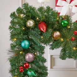 Christmas Greenery Home Accents Holiday 9 Ft. Fantasleigh Battery Operated Pre-Lit LED Artificial Christmas Garland -Christmas Lights Sales home accents holiday christmas garland chzh1762030h2 1d 1000