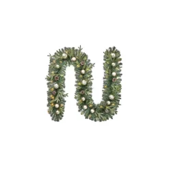Christmas Greenery Home Accents Holiday 9 Ft. St. Germain Battery Operated Pre-Lit LED Artificial Christmas Garland