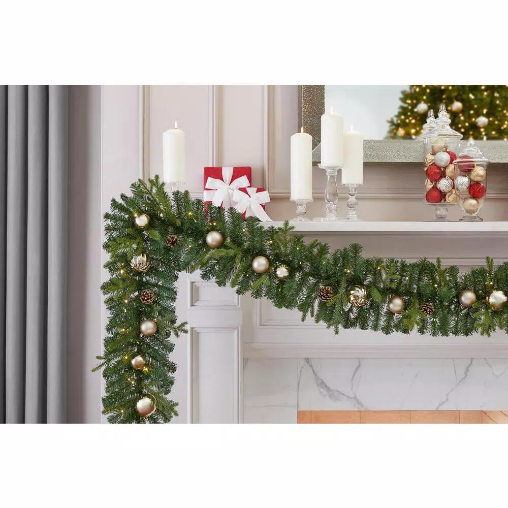 Christmas Greenery Home Accents Holiday 9 Ft. St. Germain Battery Operated Pre-Lit LED Artificial Christmas Garland 4 Christmas Greenery Home Accents Holiday 9 Ft. St. Germain Battery Operated Pre-Lit LED Artificial Christmas Garland - Image 2