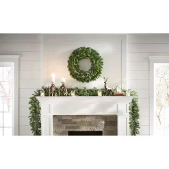 Christmas Greenery Home Accents Holiday 12 Ft. Pre-Lit Norway Garland With Battery Operated Warm White LED Light -Christmas Lights Sales home accents holiday christmas garland seyi710009th9 4f 1000