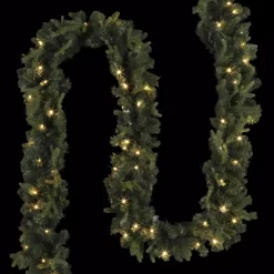 Christmas Greenery Home Accents Holiday 12 Ft. Pre-Lit Norway Garland With Battery Operated Warm White LED Light -Christmas Lights Sales home accents holiday christmas garland seyi710009th9 77 1000
