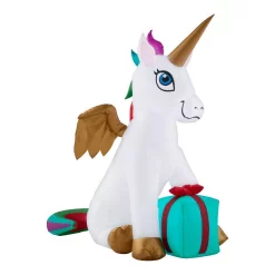 Outdoor Christmas Decorations Home Accents Holiday 5 Ft. Pre-Let LED Inflatable Unicorn -Christmas Lights Sales home accents holiday christmas inflatables 115803 40 1000