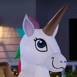Outdoor Christmas Decorations Home Accents Holiday 5 Ft. Pre-Let LED Inflatable Unicorn -Christmas Lights Sales home accents holiday christmas inflatables 115803 a0 1000