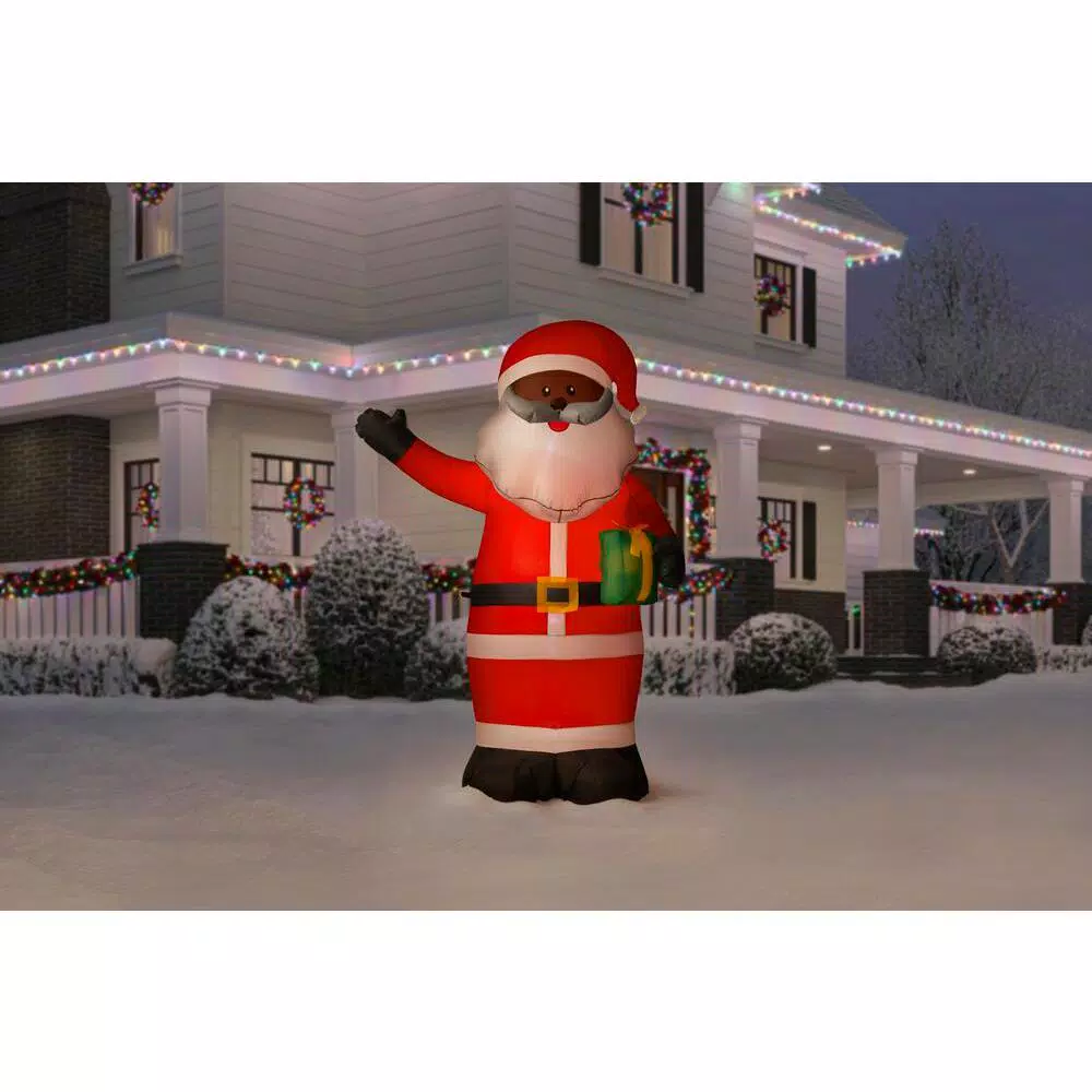 Outdoor Christmas Decorations Home Accents Holiday 6.5 Ft. LED Outdoor Inflatable Black Santa 4 Outdoor Christmas Decorations Home Accents Holiday 6.5 Ft. LED Outdoor Inflatable Black Santa - Image 2