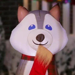 Outdoor Christmas Decorations Home Accents Holiday 3.74 Ft. H X 7.5 Ft. W Inflatable Puppy Pals With Stockings -Christmas Lights Sales home accents holiday christmas inflatables 118424 1d 1000