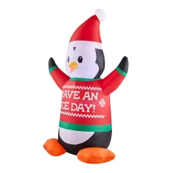 Outdoor Christmas Decorations Home Accents Holiday 6 Ft. Animated Inflatable Shivering Penguin Ice Day -Christmas Lights Sales home accents holiday christmas inflatables 118705 40 1000