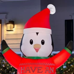 Outdoor Christmas Decorations Home Accents Holiday 6 Ft. Animated Inflatable Shivering Penguin Ice Day -Christmas Lights Sales home accents holiday christmas inflatables 118705 a0 1000