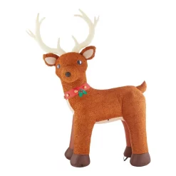 Outdoor Christmas Decorations Home Accents Holiday 10.5 Ft. Pre-Lit LED Giant-Sized Inflatable Fuzzy Standing Reindeer