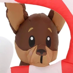 Outdoor Christmas Decorations Home Accents Holiday 8 Ft. W Pre-Lit Giant Airblown Inflatable Christmas Puppies With Candy Cane Scene -Christmas Lights Sales home accents holiday christmas inflatables 39367 a0 1000