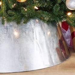 Christmas Tree Decorations Home Accents Holiday 27 In. D Galvanized Metal Christmas Tree Collar -Christmas Lights Sales home accents holiday christmas tree skirts collars 4200610 1d 1000