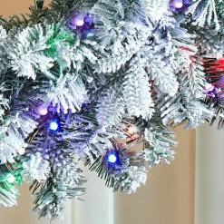 Christmas Greenery Home Accents Holiday 30 In. Starry Light Flocked Pine LED Prelit Wreath With 50-Lights And Timer -Christmas Lights Sales home accents holiday christmas wreaths 2560120hd 1d 1000