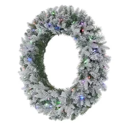 Christmas Greenery Home Accents Holiday 30 In. Starry Light Flocked Pine LED Prelit Wreath With 50-Lights And Timer -Christmas Lights Sales home accents holiday christmas wreaths 2560120hd 40 1000