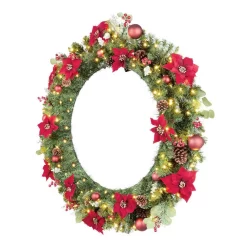 Christmas Greenery Home Accents Holiday 48 In. Berry Bliss Pre-Lit LED Artificial Christmas Wreath -Christmas Lights Sales home accents holiday christmas wreaths chzh3811995th10 40 1000