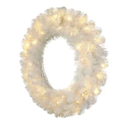 Christmas Greenery Home Accents Holiday 30 In. Uptown Pre-Lit LED Artificial Christmas Wreath With 136 Tips And 50 Warm White Micro Dot Lights -Christmas Lights Sales home accents holiday christmas wreaths gd26m2o71l02 40 1000