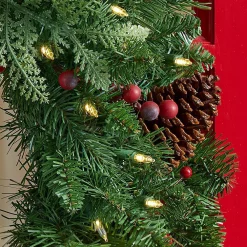 Christmas Greenery Home Accents Holiday 30 In. Winslow Fir Battery Operated Pre-lit Artificial Christmas Wreath With 175 Tips And 50 Warm White Lights -Christmas Lights Sales home accents holiday christmas wreaths gd26p4598l02 1d 1000