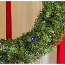 Christmas Greenery Home Accents Holiday 32 In. Norwood Fir Artificial Wreath With Multi-LED Light -Christmas Lights Sales home accents holiday christmas wreaths nf 315 32w b1 1d 1000