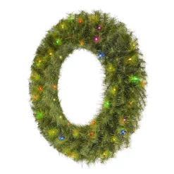 Christmas Greenery Home Accents Holiday 32 In. Norwood Fir Artificial Wreath With Multi-LED Light -Christmas Lights Sales home accents holiday christmas wreaths nf 315 32w b1 a0 1000