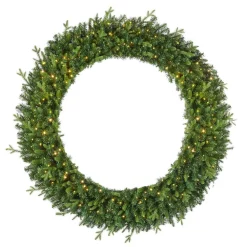 Christmas Greenery Home Accents Holiday 60 In. Jackson Prelit Artificial Wreath With 300-Low Voltage LED Micro Dot Lights