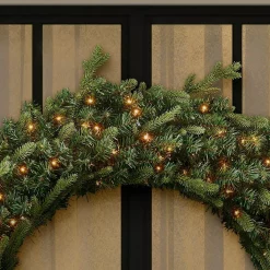 Christmas Greenery Home Accents Holiday 48 In. Jackson Prelit Led Artificial Wreath With 200-Low Voltage LED Micro Dot Lights -Christmas Lights Sales home accents holiday christmas wreaths seyi710009t61 1d 1000