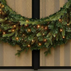 Christmas Greenery Home Accents Holiday 48 In. Jackson Prelit Led Artificial Wreath With 200-Low Voltage LED Micro Dot Lights -Christmas Lights Sales home accents holiday christmas wreaths seyi710009t61 66 1000