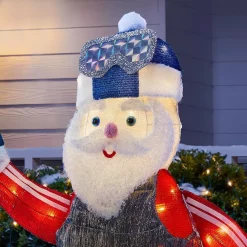 Outdoor Christmas Decorations Home Accents Holiday 4 Ft Yuletide Lane LED Santa With Snowboard -Christmas Lights Sales home accents holiday christmas yard decorations ty147 2014 2 a0 1000