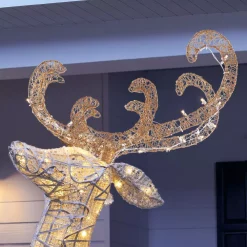 Outdoor Christmas Decorations Home Accents Holiday 84 In. Warm White 240-Light LED White Jumping Deer -Christmas Lights Sales home accents holiday christmas yard decorations ty401 1811 3 a0 1000