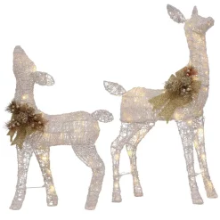 Outdoor Christmas Decorations Home Accents Holiday 3 Ft LED Lighted White Deer And Doe -Christmas Lights Sales home accents holiday christmas yard decorations ty449 1611 2 4f 1000