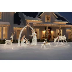Outdoor Christmas Decorations Home Accents Holiday 3 Ft LED Lighted White Deer And Doe -Christmas Lights Sales home accents holiday christmas yard decorations ty449 1611 2 a0 1000