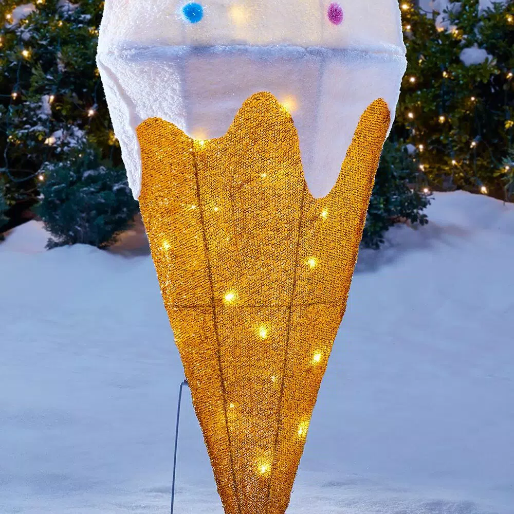 Outdoor Christmas Decorations Home Accents Holiday 42 In Warm White 40-Light LED Ice Cream 8 Outdoor Christmas Decorations Home Accents Holiday 42 In Warm White 40-Light LED Ice Cream - Image 6