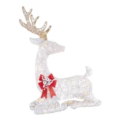 Outdoor Christmas Decorations Home Accents Holiday 3.5 Ft Polar Wishes White LED Lying Deer -Christmas Lights Sales home accents holiday christmas yard decorations ty457 2011 1d 1000