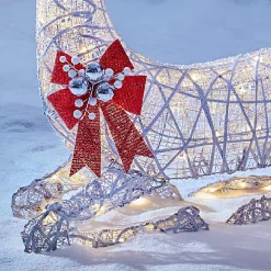 Outdoor Christmas Decorations Home Accents Holiday 3.5 Ft Polar Wishes White LED Lying Deer -Christmas Lights Sales home accents holiday christmas yard decorations ty457 2011 77 1000