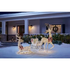 Outdoor Christmas Decorations Home Accents Holiday 3.5 Ft Polar Wishes White LED Lying Deer -Christmas Lights Sales home accents holiday christmas yard decorations ty457 2011 a0 1000