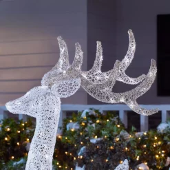 Outdoor Christmas Decorations Home Accents Holiday 3-Piece Fantasleigh Outdoor Christmas Deer Family With LED Cool White Lights -Christmas Lights Sales home accents holiday christmas yard decorations ty594 2014 1d 1000