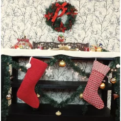 Indoor Christmas Decorations LR Home 20 In. Cotton Red And White Chevron Christmas Stocking -Christmas Lights Sales lr home christmas stockings speci04626red1220 31 1000