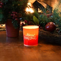 Indoor Christmas Decorations LUMABASE Battery Operated Glass LED Merry Christmas Candles (Set Of 2) -Christmas Lights Sales lumabase christmas candles holders 97402 4f 1000