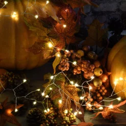 Christmas Lights LUMABASE 5 Ft. 100-Light LED White Firecracker String Lights With Silver Cord (2-Pack) -Christmas Lights Sales lumabase christmas novelty lights 65002 1f 1000