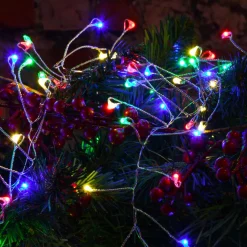 Christmas Lights LUMABASE 100-Light LED Battery Operated Multi-color Flashing Firecracker Fairy String Lights -Christmas Lights Sales lumabase christmas novelty lights 65202 44 1000