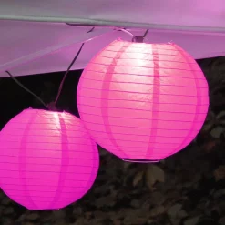 Christmas Lights LUMABASE 10 In. 10-Light Fuchsia Paper Lantern String Lights -Christmas Lights Sales lumabase christmas string lights 24110 4f 1000