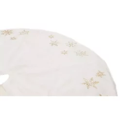 Christmas Tree Decorations Manor Luxe 56 In. Snowflake Sequin Soft Plush Furry Round Christmas Tree Skirt In White -Christmas Lights Sales manor luxe christmas tree skirts collars ml1892556tswhite 4f 1000