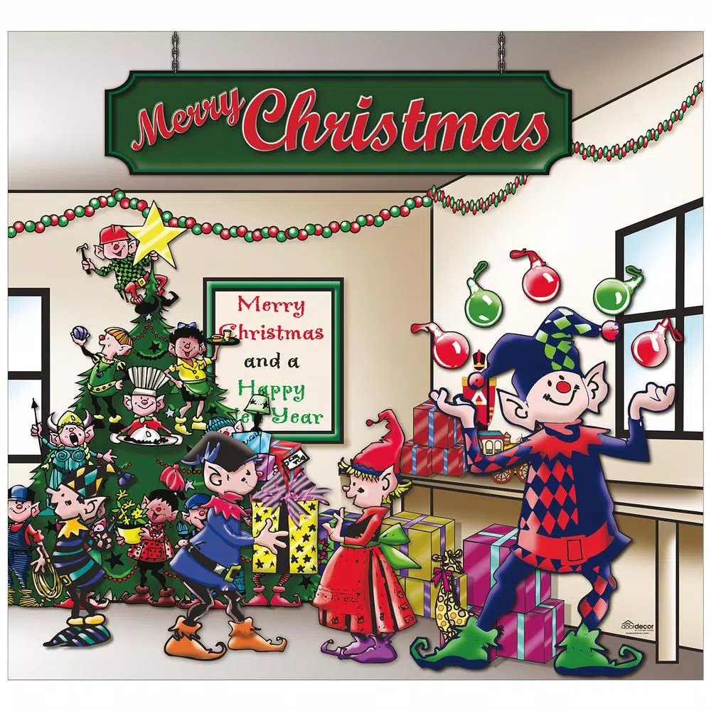 Outdoor Christmas Decorations My Door Decor 7 Ft. X 8 Ft. Santa’s Workshop-Outdoor Holiday 2-Car Split Garage Door Decor Mural For Split Car Garage, 2-Graphic Kit 6 Outdoor Christmas Decorations My Door Decor 7 Ft. X 8 Ft. Santa’s Workshop-Outdoor Holiday 2-Car Split Garage Door Decor Mural For Split Car Garage, 2-Graphic Kit - Image 4